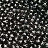 Halloween Fabric Black & White Spooky Spiders Polycotton Fabric
